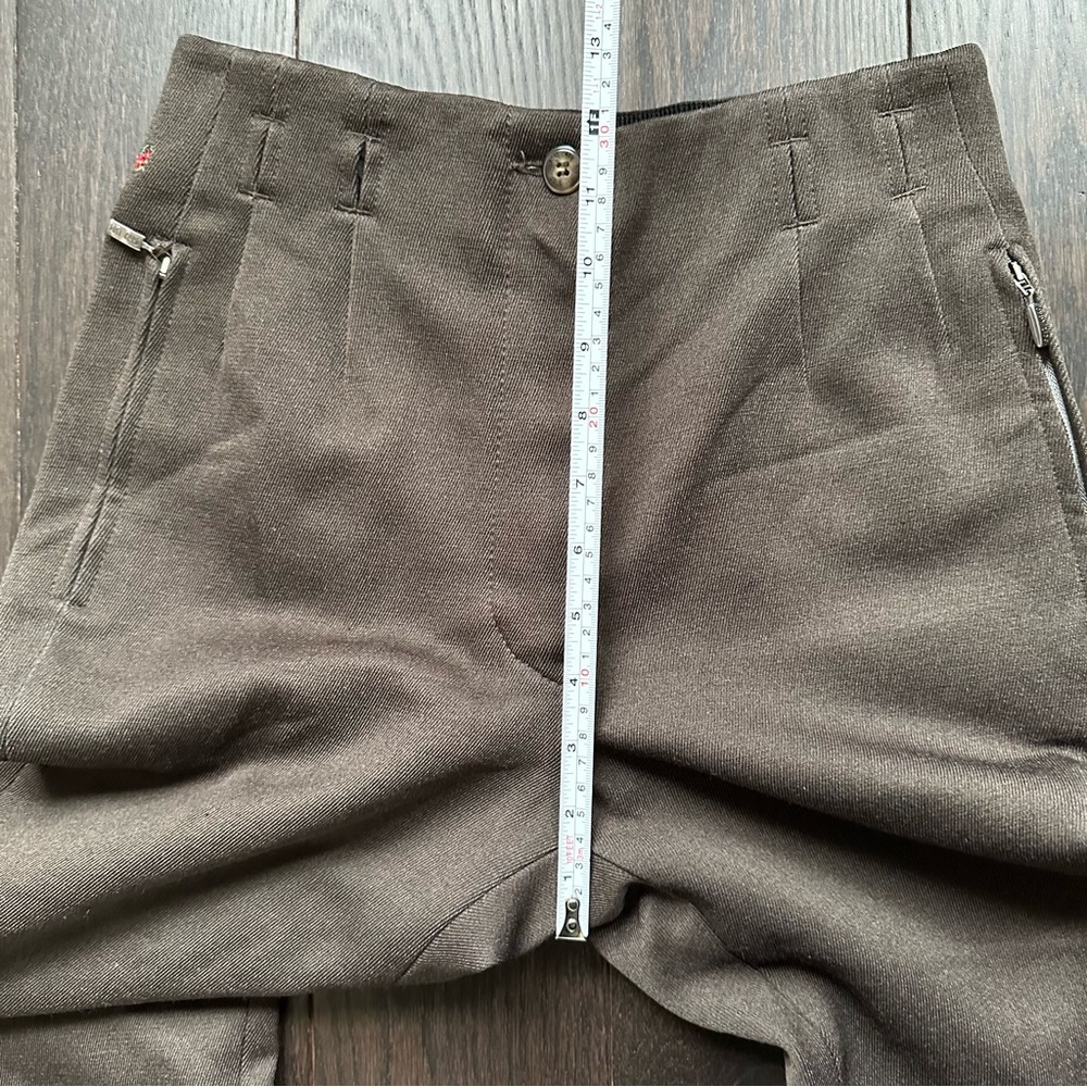 Vintage Post Card Italian Design Ski Pants Brown Floral Embroidered Stirrup - XS - Picture 11 of 16